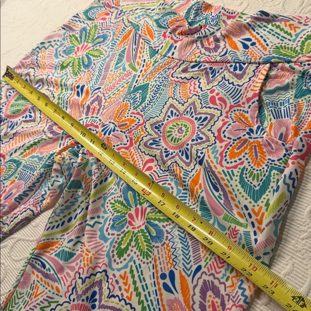 Jean-Pierre Klifa boulevard Multicolor Patterned Pants. Wide leg. Stretch. XL - Picture 8 of 12